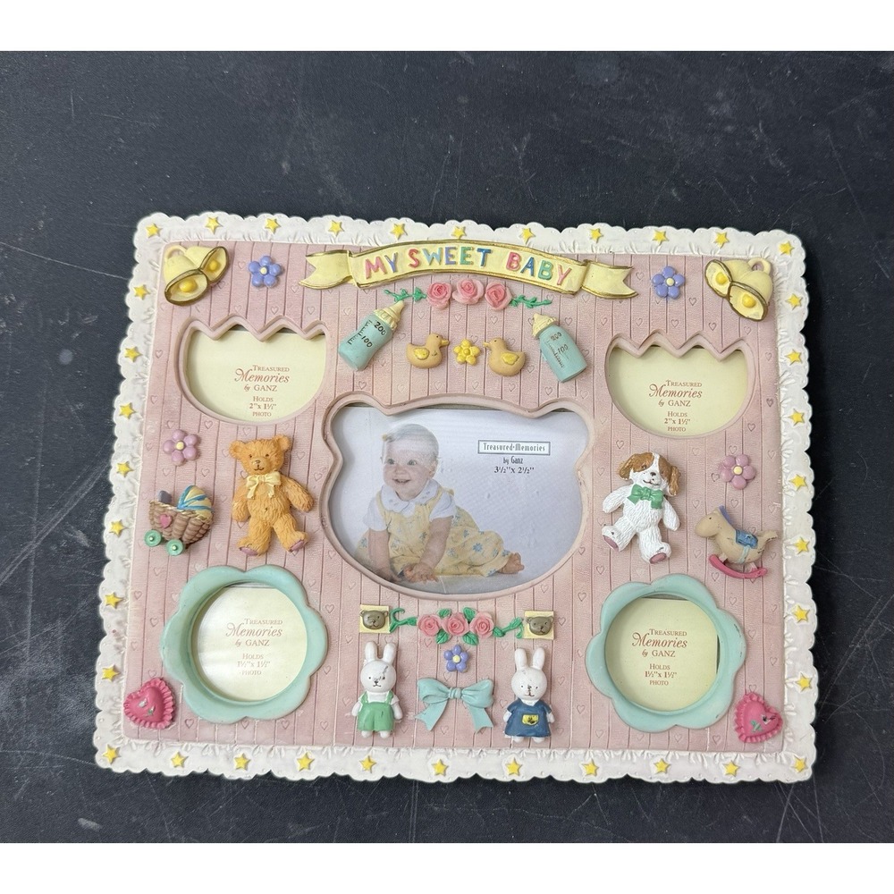 Ganz brand 'my sweet baby' 5 picture standing photo frame, cute pastel
